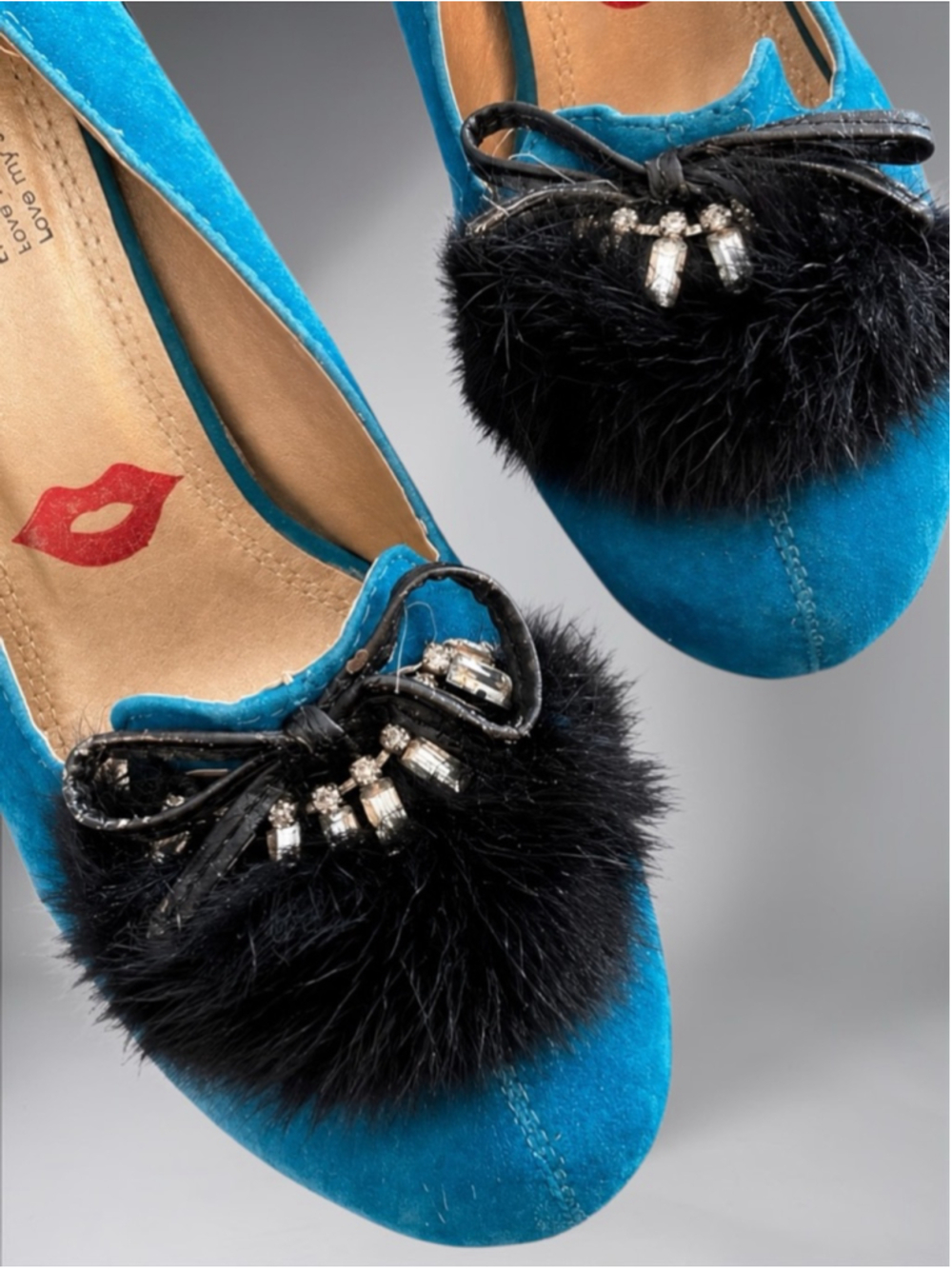 RedKiss Teal Blue Suede Rhinestone Platform Stiletto Heels – Women’s Size 7.5 - Picture 5 of 11